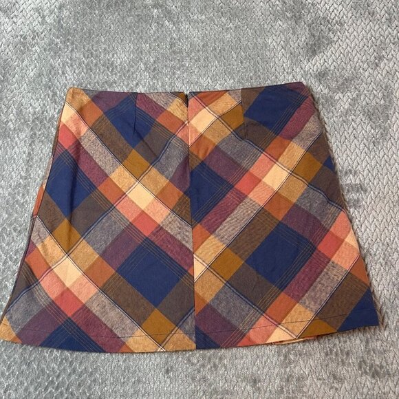Altard State Womens Plaid A-Line Skirt Size L 100% Cotton Multicolor - Picture 4 of 6